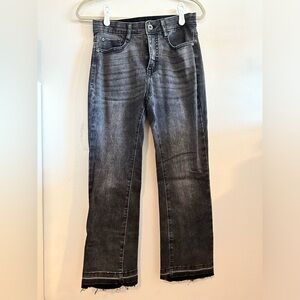 Black Wide-Leg Tribal Jeans